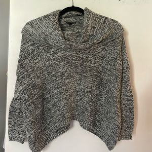 Express Oversized Gray Marled Cowl Neck Sweater XS/S
